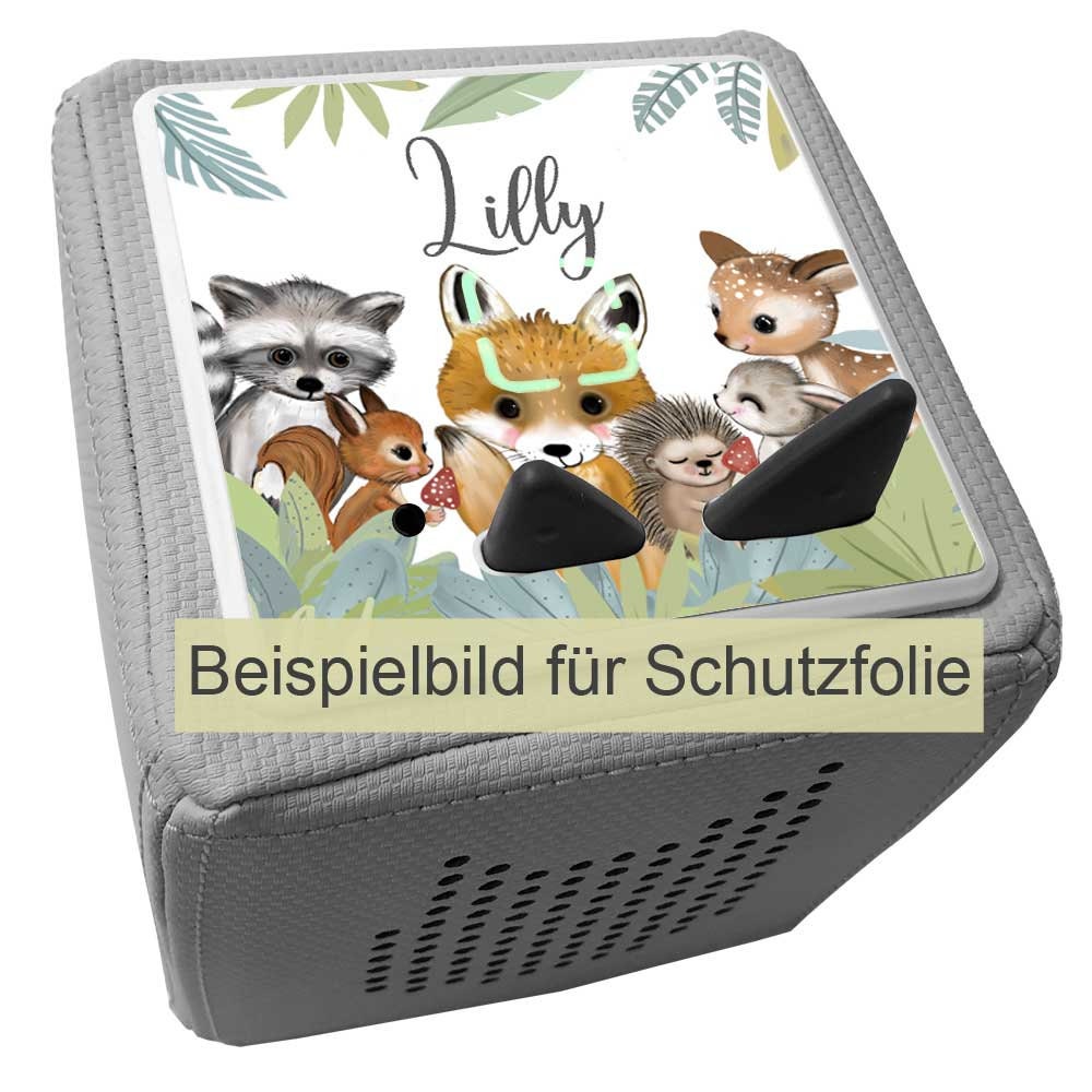 Für Toniebox Schutzfolie personalisierbar Waldtiere Fuchs selbstklebende Folie WISCH- ABRIEBFEST LED durchscheinend Aufkleber Reh Hase Igel