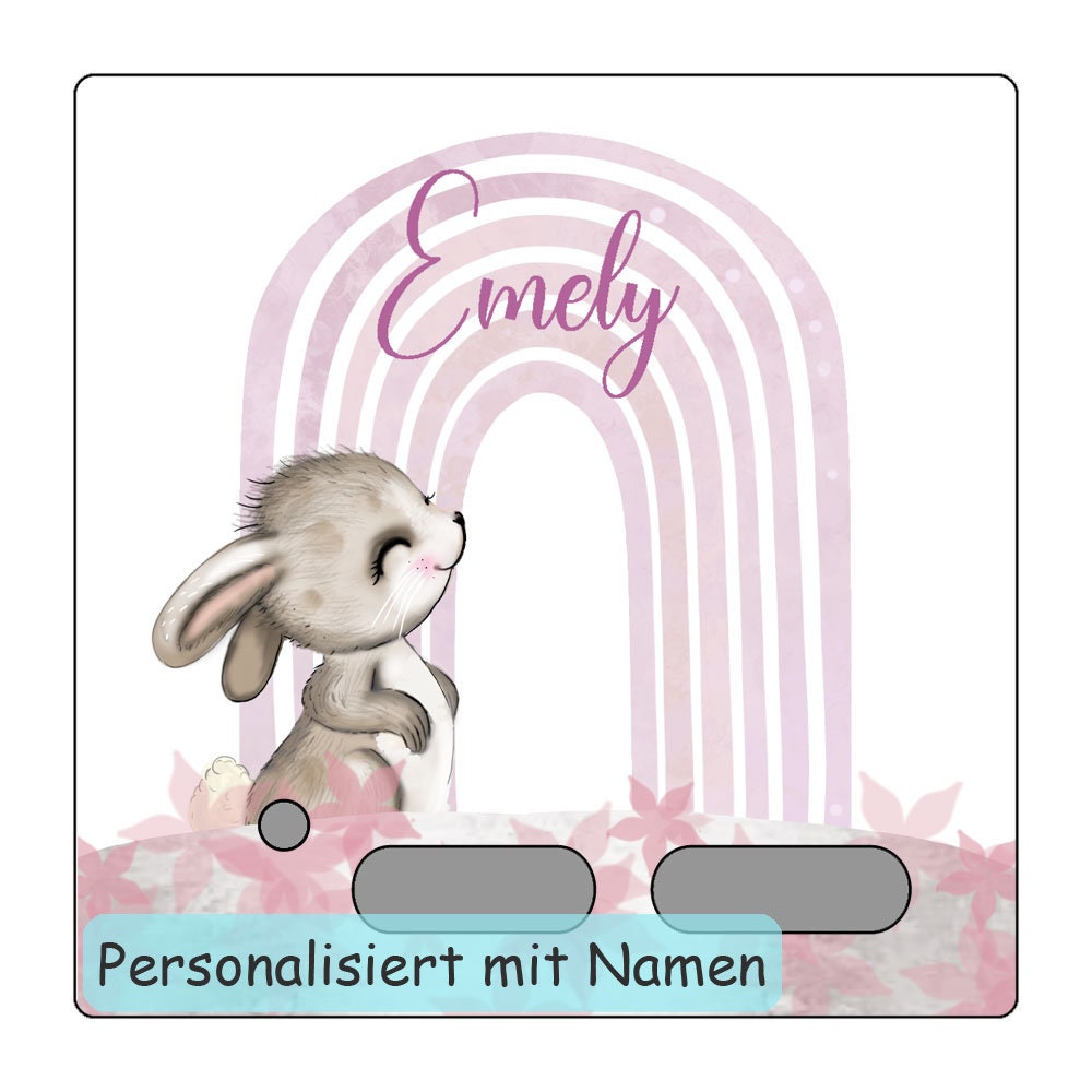 Für Toniebox Schutzfolie personalisierbar Regenbogen LED durchscheinend selbstklebende Tonie Folie Schutz WISCH- ABRIEBFEST Aufkleber Hase