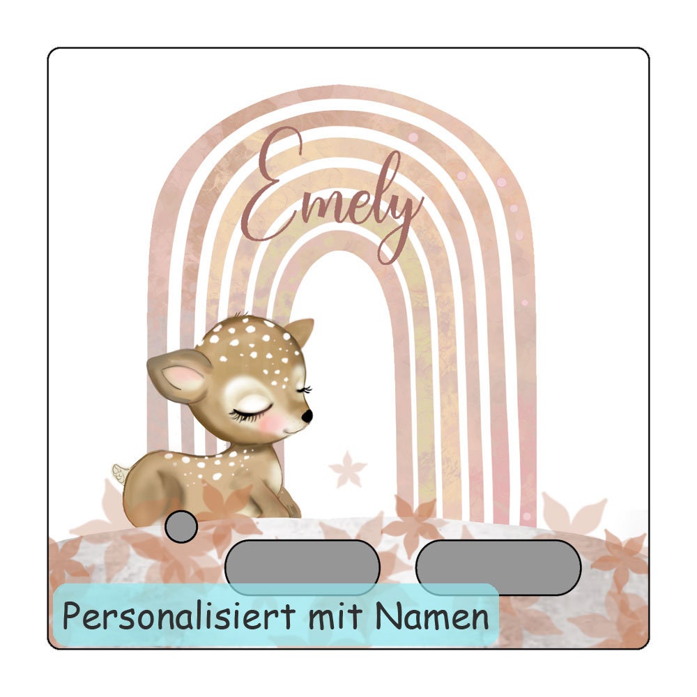 Für Toniebox Schutzfolie personalisierbar Regenbogen LED durchscheinend selbstklebende Tonie Folie Schutz WISCH- ABRIEBFEST Aufkleber Reh