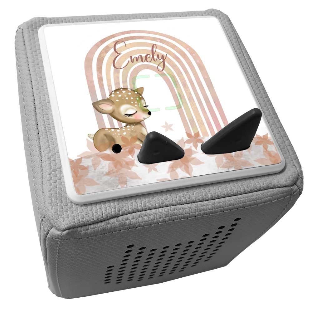 Für Toniebox Schutzfolie personalisierbar Regenbogen LED durchscheinend selbstklebende Tonie Folie Schutz WISCH- ABRIEBFEST Aufkleber Reh