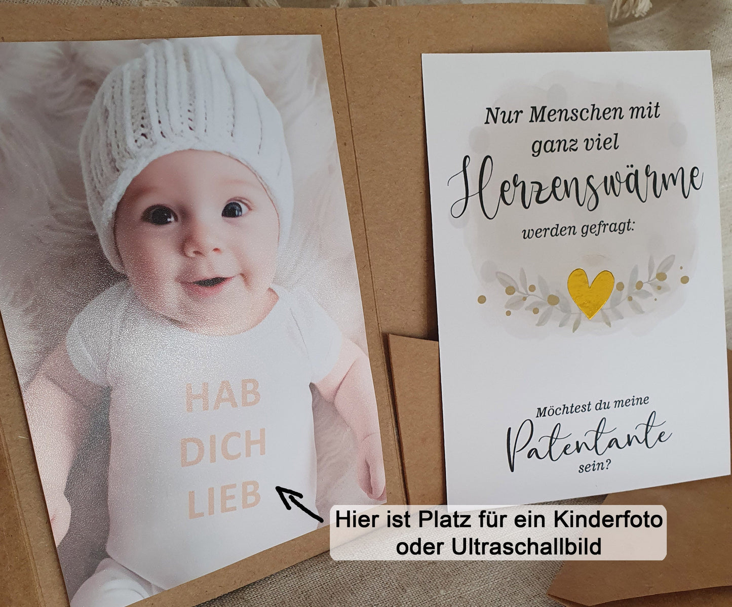 Geschenk Patentante fragen Tasse + Überraschungskarte personalisiert Taufpatin Geschenkidee von Patenkind | Tolle Ideen + originelle Karte