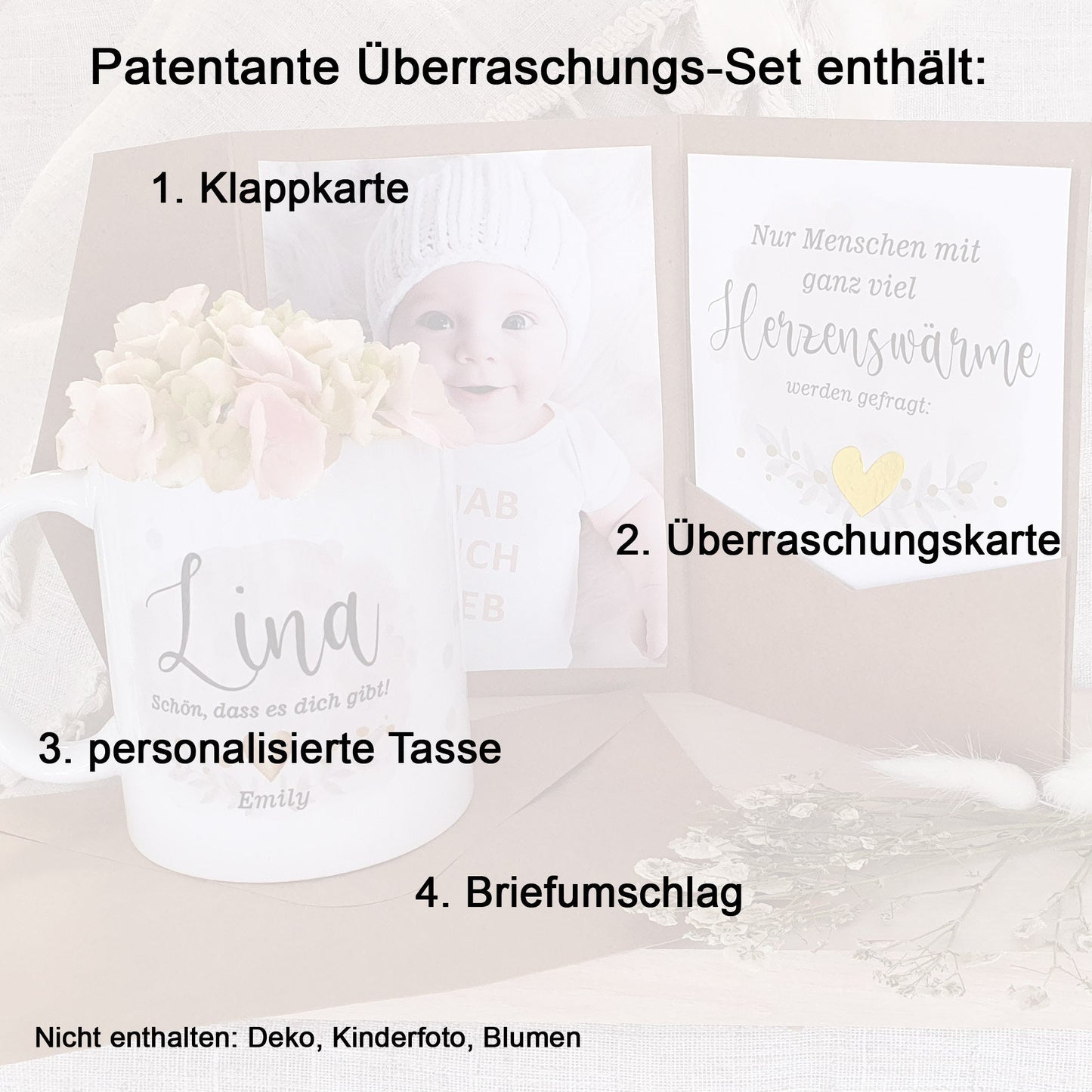 Geschenk Patentante fragen Tasse + Überraschungskarte personalisiert Taufpatin Geschenkidee von Patenkind | Tolle Ideen + originelle Karte