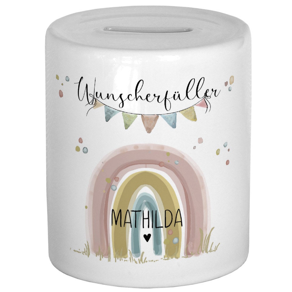Spardose personalisiert Geschenk Geburt Taufe Baby Geschenkidee Geburtstag Wunscherfüller Geldgeschenk Kinderspardose Taufgeschenk Kind