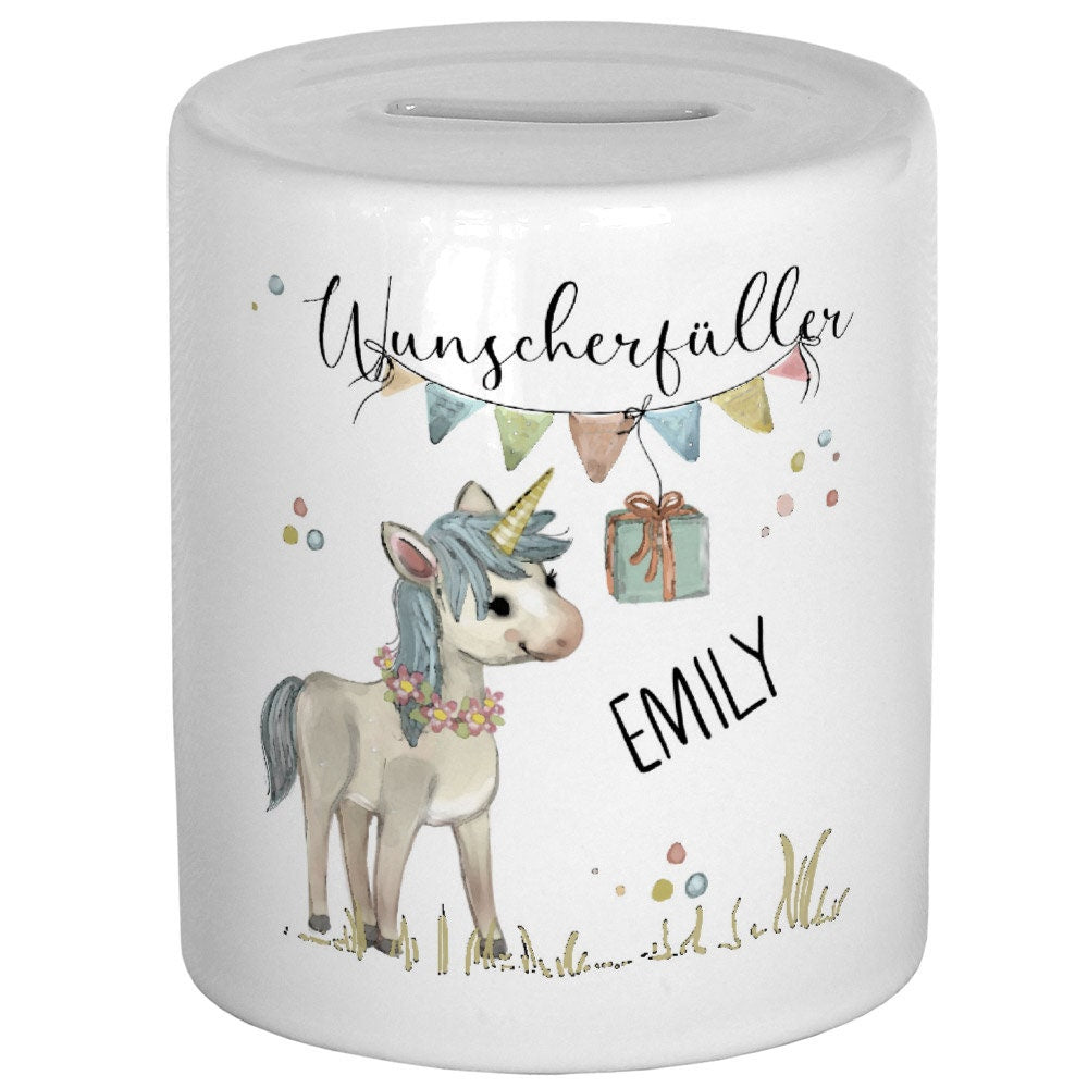 Spardose personalisiert Geschenk Geburt Taufe Baby Geschenkidee Geburtstag Wunscherfüller Geldgeschenk Kinderspardose Taufgeschenk Kind