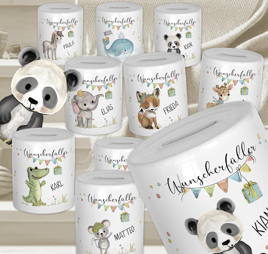 Spardose personalisiert, Spardose Kind, Spardose Baby, Taufe Geschenk Geburt, Wunscherfüller Geldgeschenk, Kinderspardose, Taufgeschenk