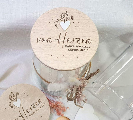 Abschied Kollegin Abschiedsgeschenk Erzieherin Vorratsglas personalisiert von Herzen Lehrerin Dankeschön Geschenk Tagesmutter Kita Keksglas