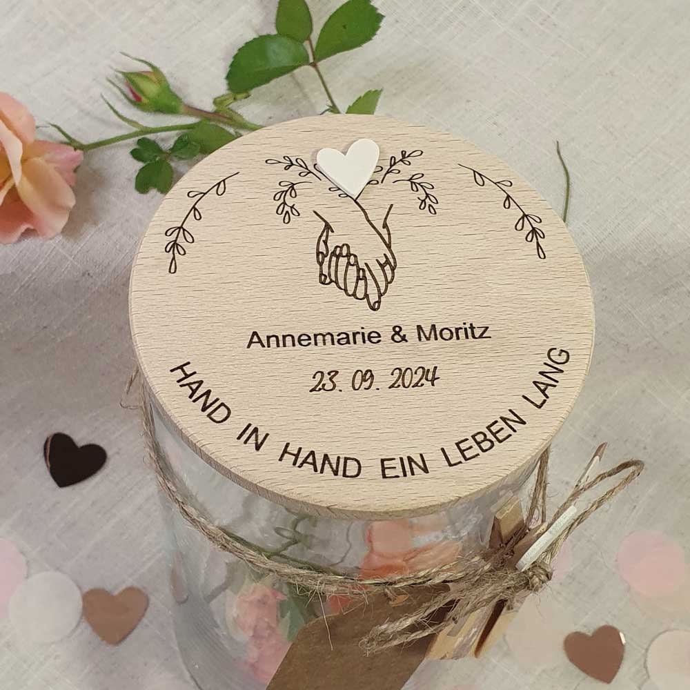 Personalisiertes Hochzeitsgeschenk – Vorratsglas für Geldgeschenke zur – My Sweetheart