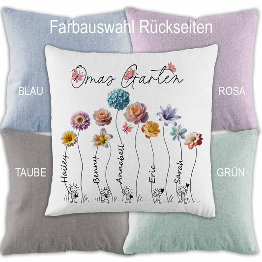 Geschenkidee für Oma Geschenk, Kissenbezug personalisiert, Geburtstagsgeschenk, Weihnachten, Kissen mit Namen, Dekokissen für Großmutter