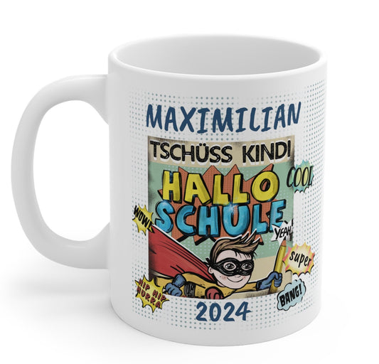 Tasse zur Einschulung – Personalisiertes Geschenk für Schulkinder – Einschulungsgeschenk für Jungen und Mädchen