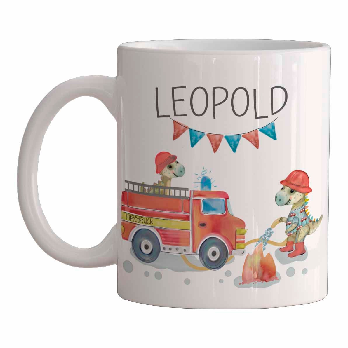Kinder Tasse Personalisiert - Kindertasse Feuerwehr, Bagger usw. als Geburtstagsgeschenk, Kinderbecher Kita, Kindergarten Kinder Geschenk