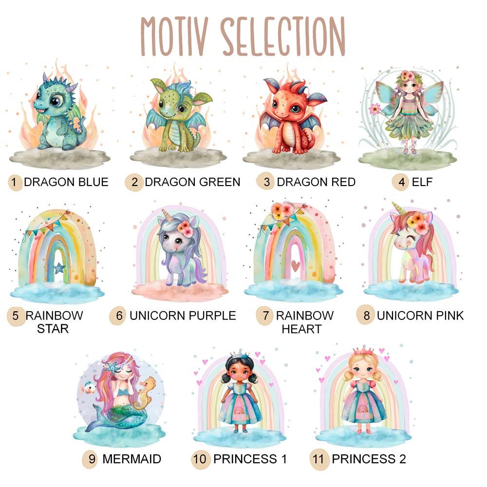 Personalisierte Kindertasse, Emaille Tasse Kinder Geschenk - roter Drache, Einhorn Geschenkidee Regenbogen, Geburtstag o. Weihnachtsgeschenk