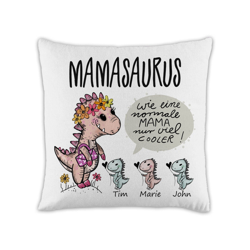 Personalisiertes Mama Geschenk – lustiger Kissenbezug mit Füllung, Geburtstagsgeschenk, Weihnachtsgeschenk, Muttertagsgeschenk, Mamasaurus