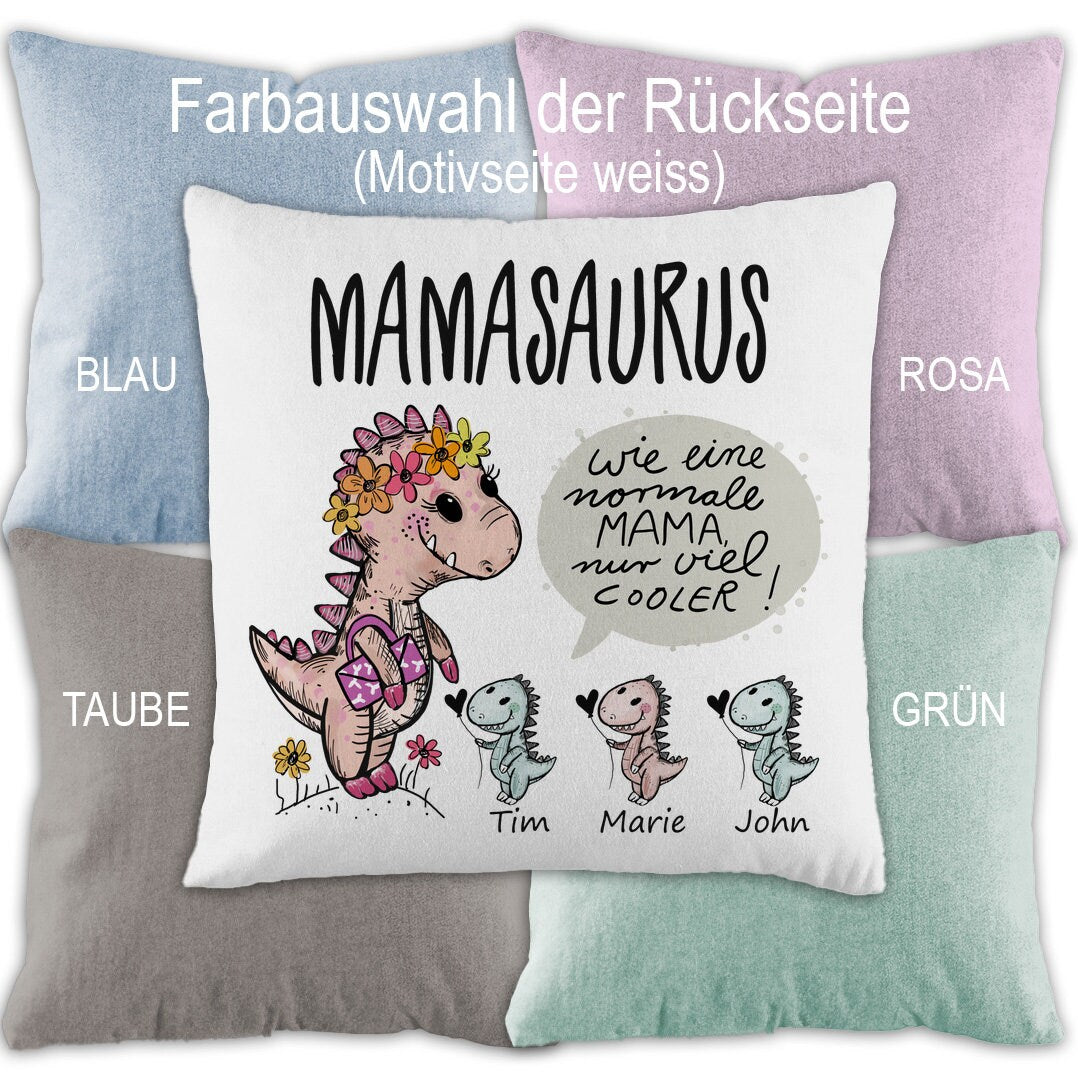 Personalisiertes Mama Geschenk – lustiger Kissenbezug mit Füllung, Geburtstagsgeschenk, Weihnachtsgeschenk, Muttertagsgeschenk, Mamasaurus