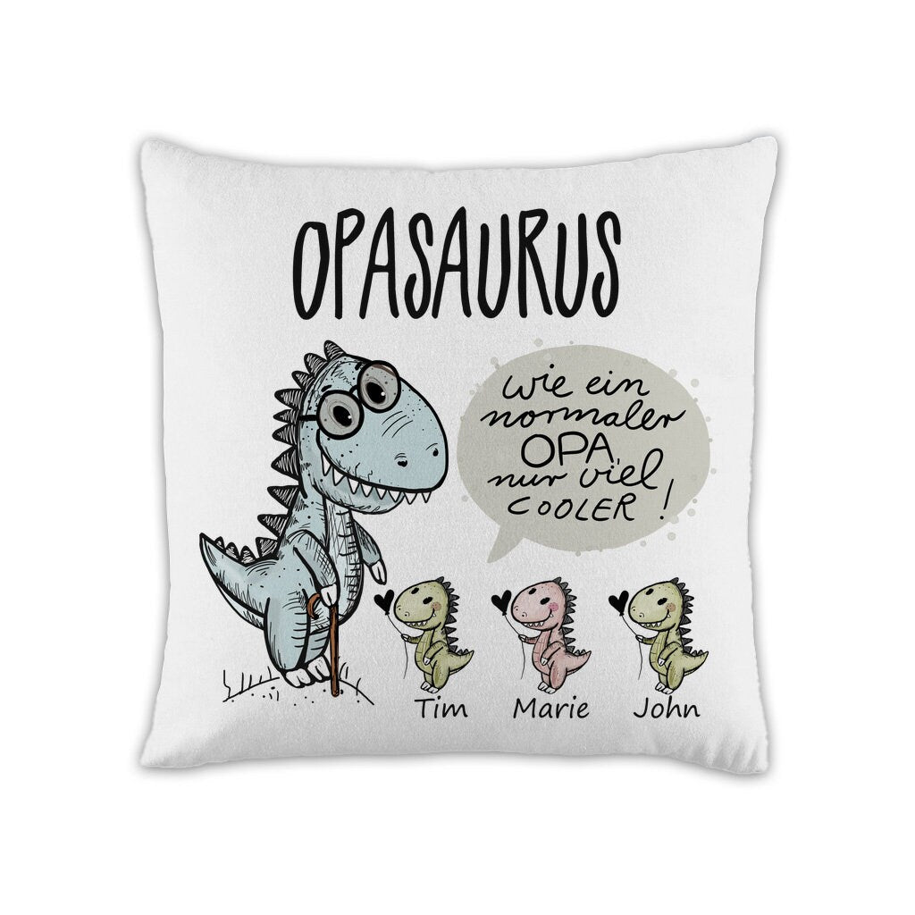Dekokissen als Oma Geschenk personalisiert – lustige Kissenhülle mit Füllung, Geburtstagsgeschenk, Weihnachtsgeschenk von Enkeln, Omasaurus