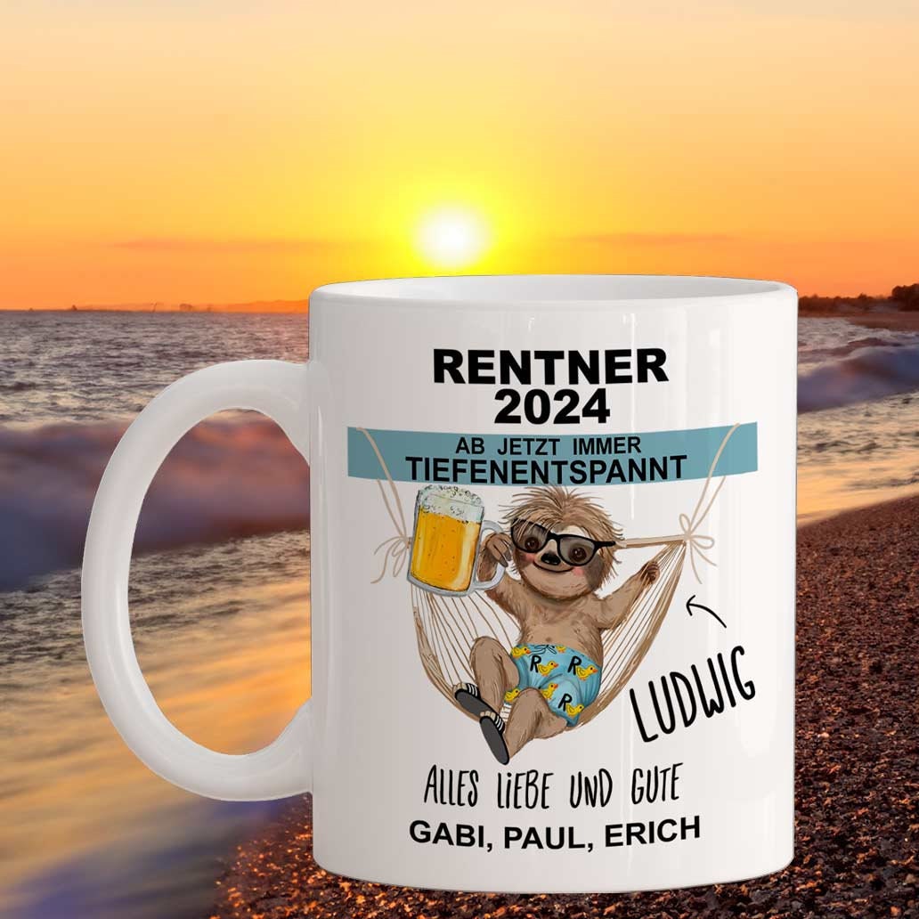 Abschiedsgeschenk zum Ruhestand Geschenkidee – Rentner Tasse personalisiert für besondere Momente - auch als Rentnerin Geschenk