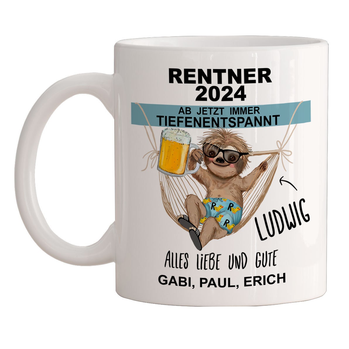Abschiedsgeschenk zum Ruhestand Geschenkidee – Rentner Tasse personalisiert für besondere Momente - auch als Rentnerin Geschenk