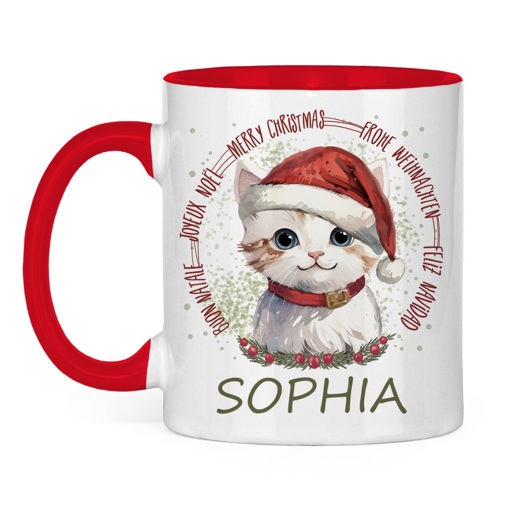 Weihnachtstasse personalisiert, Weihnachten Geschenk, Geschenkidee Nikolaus für Kinder, Tasse mit Namen, Adventskalender Kleinigkeiten, Dino
