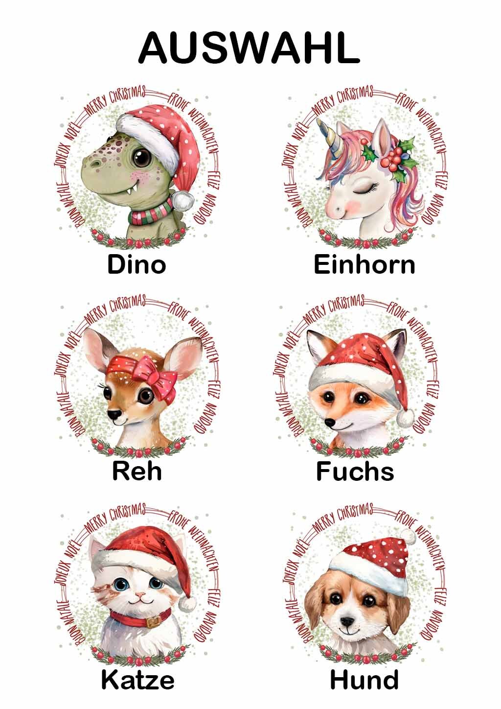 Weihnachtstasse personalisiert, Weihnachten Geschenk, Geschenkidee Nikolaus für Kinder, Tasse mit Namen, Adventskalender Kleinigkeiten, Reh