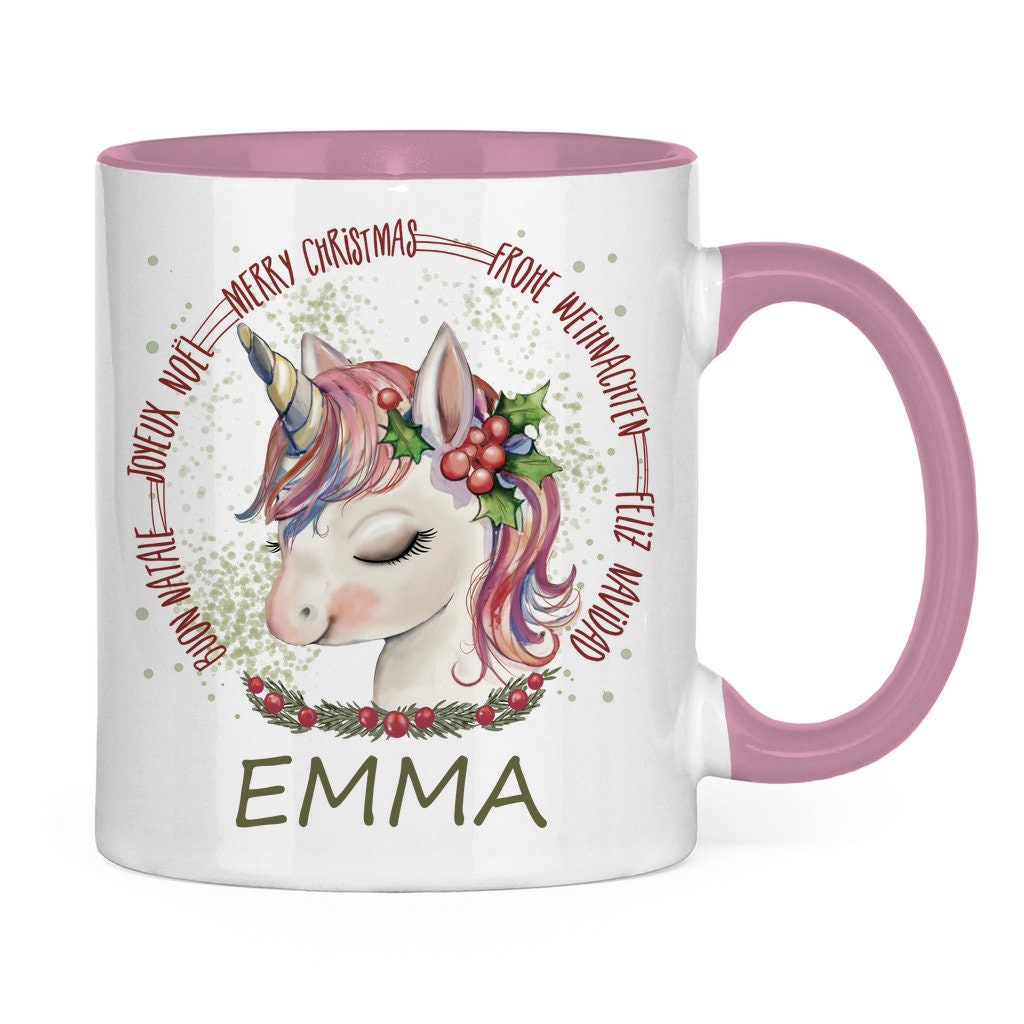 Weihnachtstasse personalisiert, Weihnachten Geschenk, Geschenkidee Nikolaus für Kinder, Tasse mit Namen, Adventskalender Kleinigkeiten, Reh