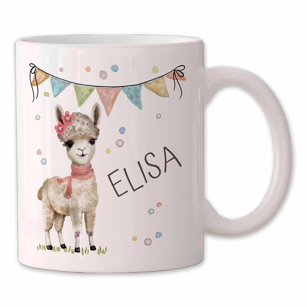 Kindertassen personalisiert - Tasse mit Namen, Geschenk zum Geburtstag, Kinder Weihnachtsgeschenke, Becher mit Katze, Einhorn & Hund Design