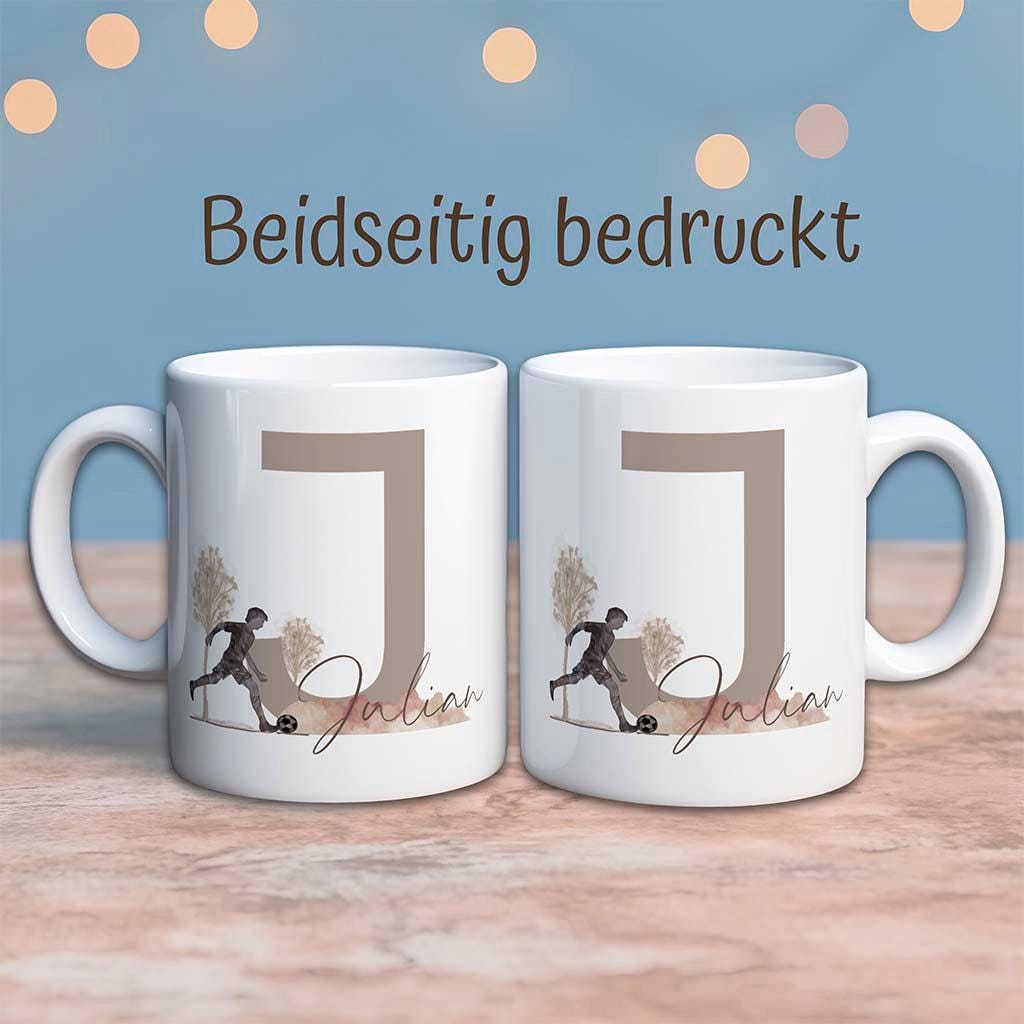 Personalisierte Tasse mit Buchstabe und Namen + Hobby - Monogramm Geschenk Mitarbeiter, Weihnachtsgeschenke Kaffeetasse, Geburtstagsgeschenk