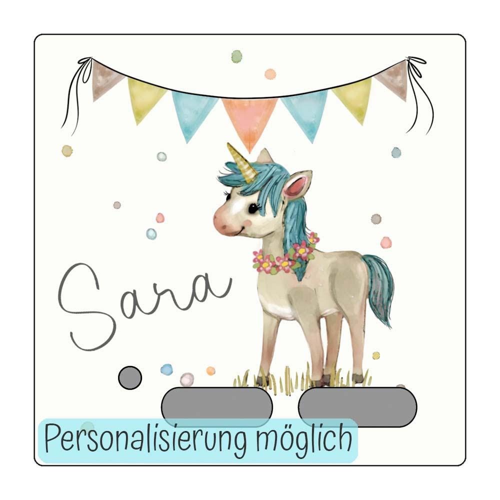 Personalisierte Toniebox Schutzfolie – Perfektes Schutz Zubehör als Geburtstags- & Weihnachtsgeschenk, Einhorn