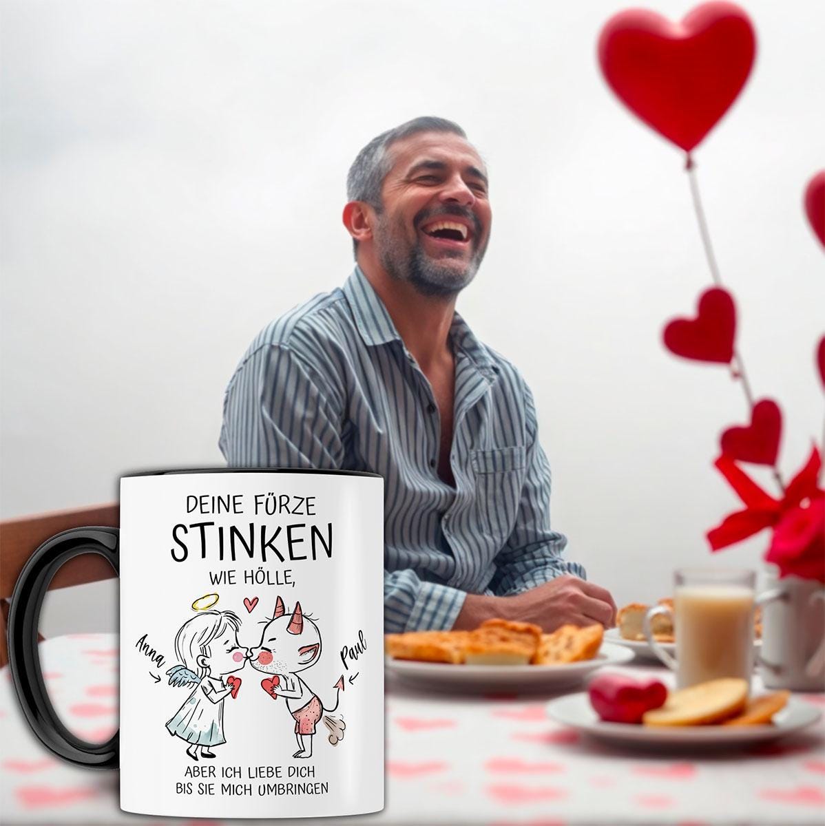 Lustige Geschenke für Ihn zum Jahrestag, Valentinstagsgeschenk Mann, personalisierte Geburtstagsgeschenke Männer Tasse Valentinstag Geschenk