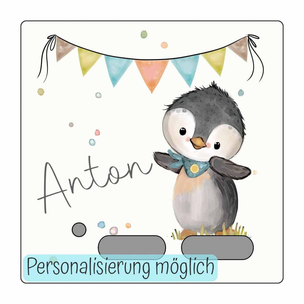 Personalisierte Schutzfolie für die Toniebox - Zubehör, Tonie Folie als Geburtstagsgeschenk, Weihnachtsgeschenk, Kindergeschenk, Pinguin