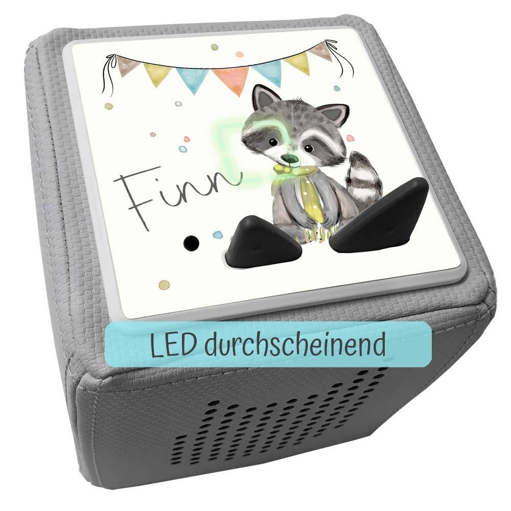 Personalisierte Schutzfolie für die Toniebox - Zubehör, Tonie Folie als Geburtstagsgeschenk, Weihnachtsgeschenk, Kindergeschenk, Waschbär