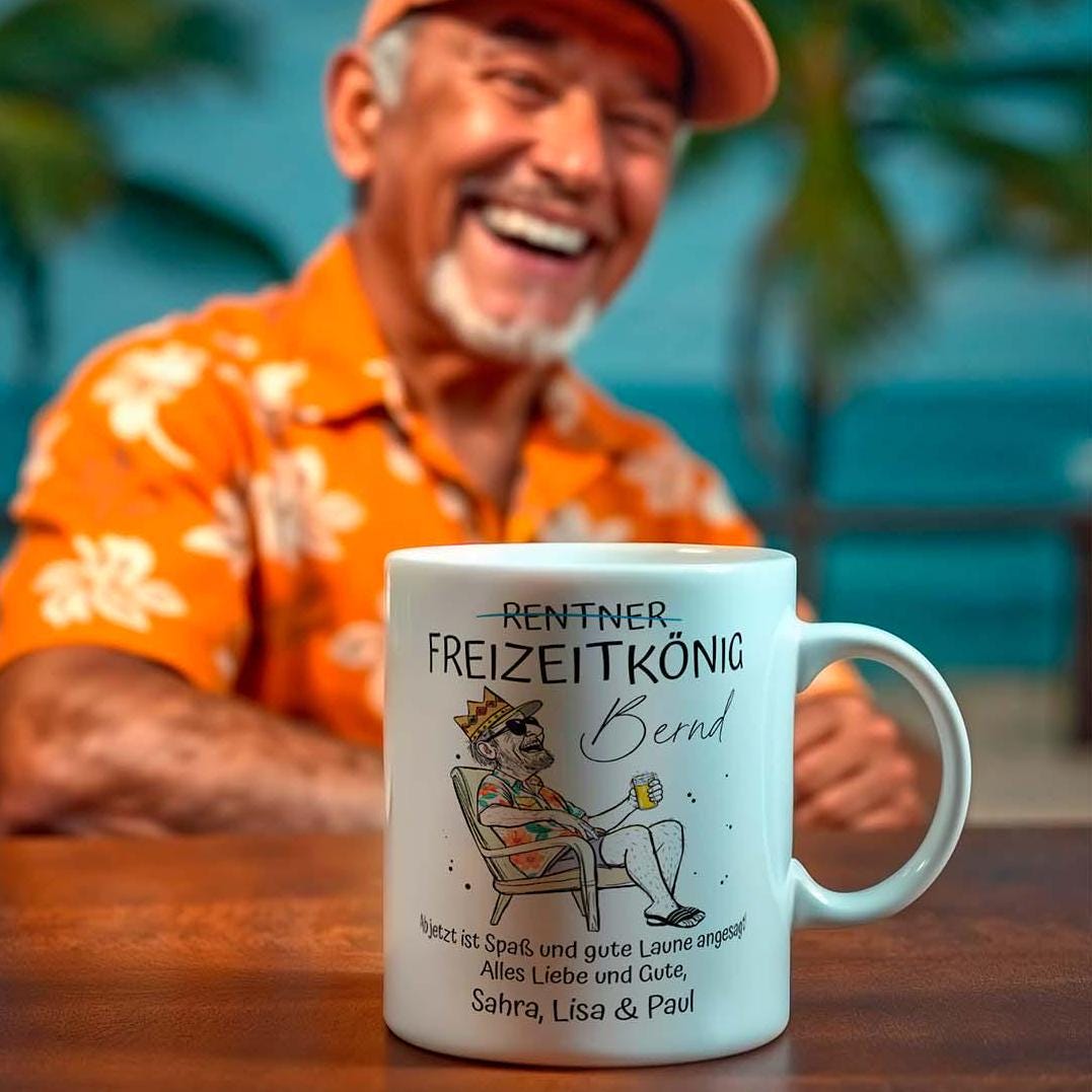 Lustige Rentner Geschenkideen - Tasse Abschiedsgeschenke Rente & Ruhestand Abschied, Renteneintritt Geschenk für Männer, Freizeitkönig Humor