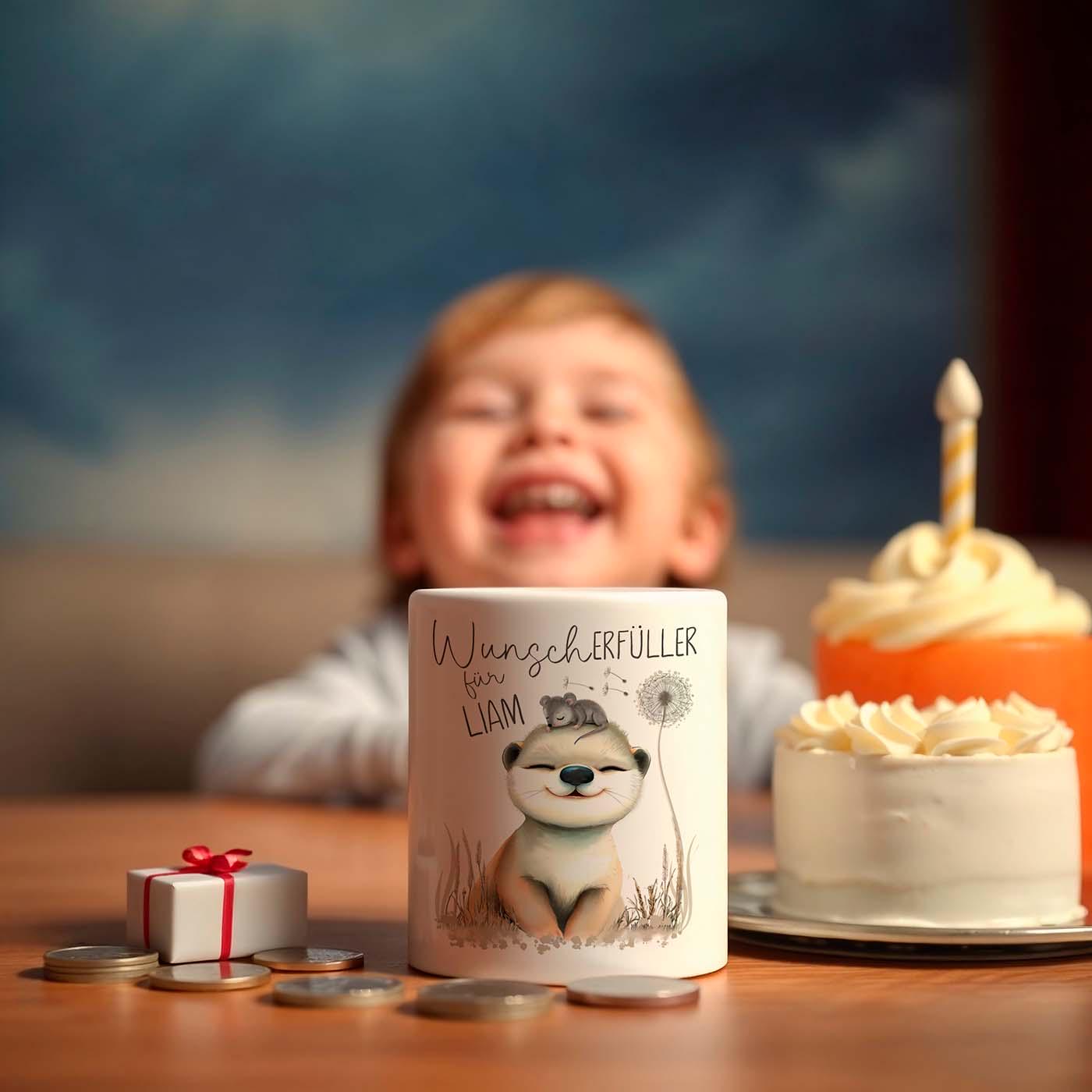 Personalisierte Spardose mit Namen, Geldgeschenk verpacken, Kinderspardose für Kinder, Geburtstag, Taufe, Geburt, Weihnachten, Geld Geschenk