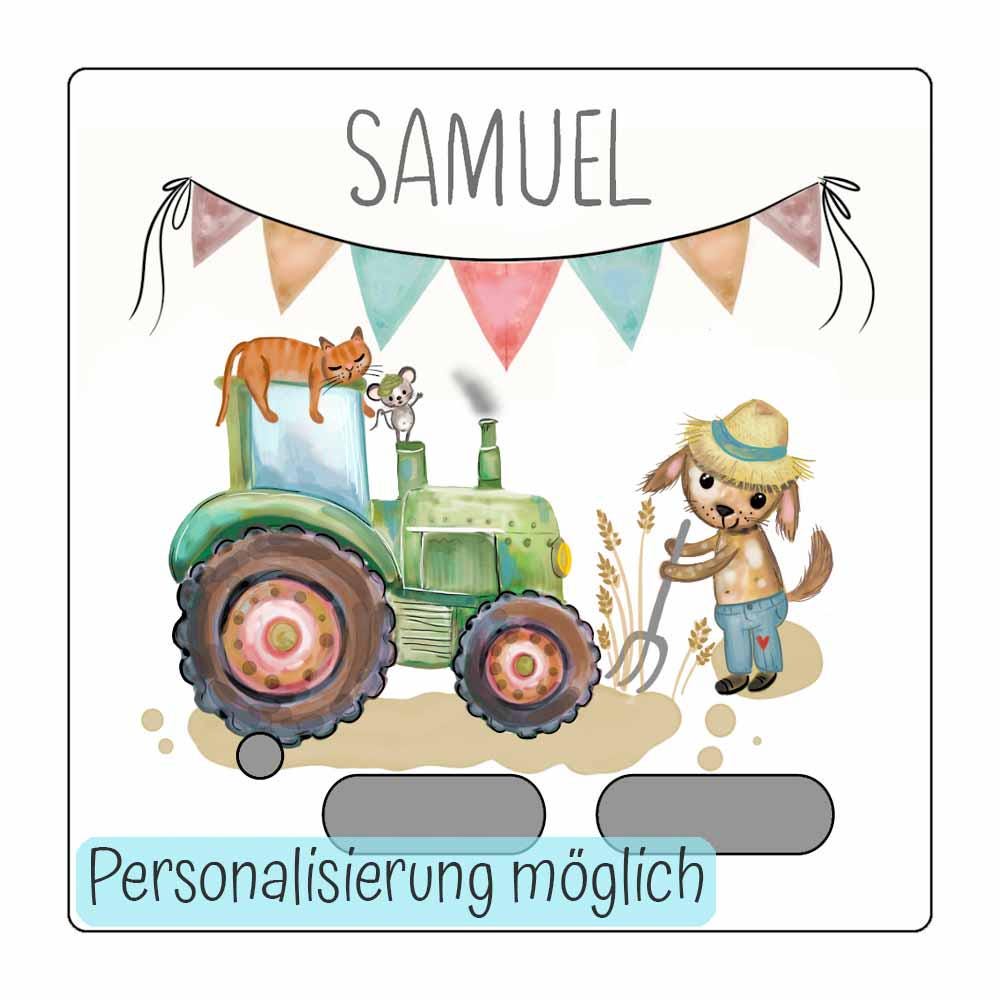Personalisierte Schutzfolie für die Toniebox - Zubehör, Tonie Folie als Geburtstagsgeschenk, Weihnachtsgeschenk, Kindergeschenk, Traktor