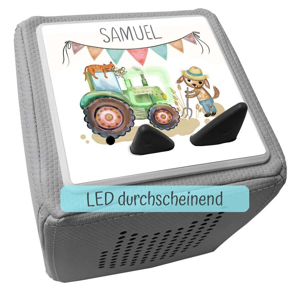 Personalisierte Schutzfolie für die Toniebox - Zubehör, Tonie Folie als Geburtstagsgeschenk, Weihnachtsgeschenk, Kindergeschenk, Traktor