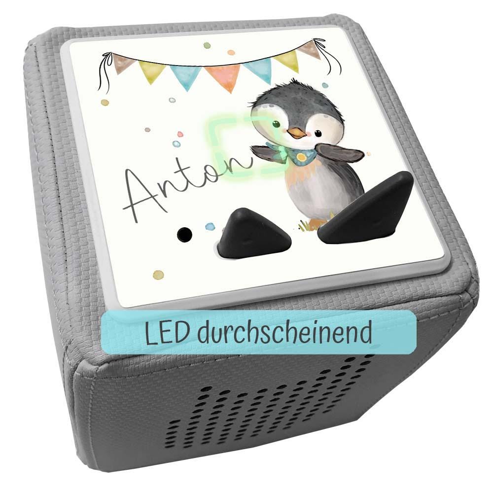 Personalisierte Schutzfolie für die Toniebox - Zubehör, Tonie Folie als Geburtstagsgeschenk, Weihnachtsgeschenk, Kindergeschenk, Pinguin
