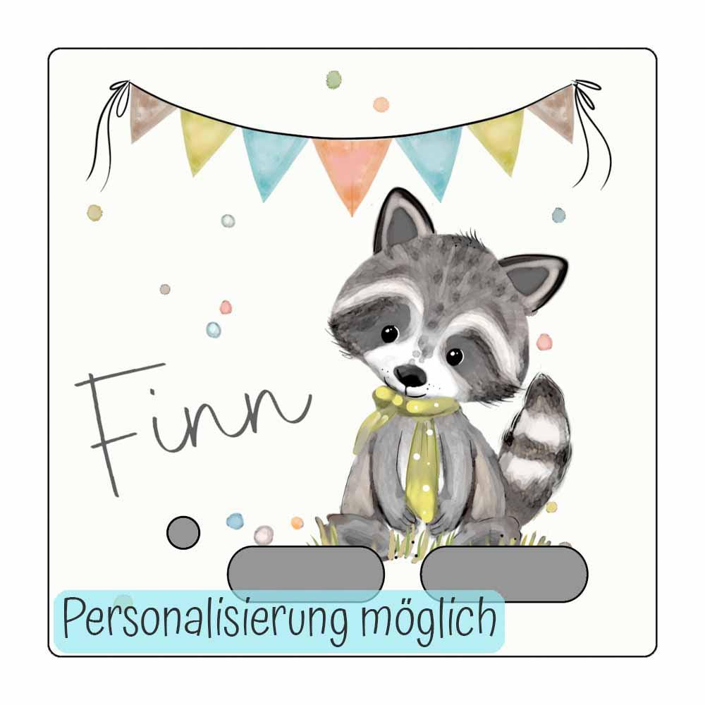 Personalisierte Schutzfolie für die Toniebox - Zubehör, Tonie Folie als Geburtstagsgeschenk, Weihnachtsgeschenk, Kindergeschenk, Waschbär
