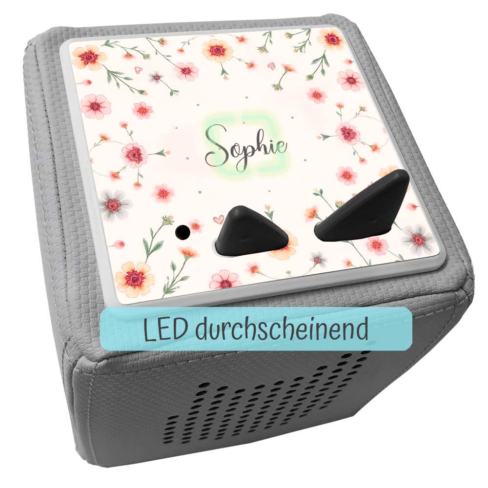 Personalisierte Schutzfolie für die Toniebox - Zubehör, Tonie Folie als Geburtstagsgeschenk, Weihnachtsgeschenk, Kindergeschenk, Blumen