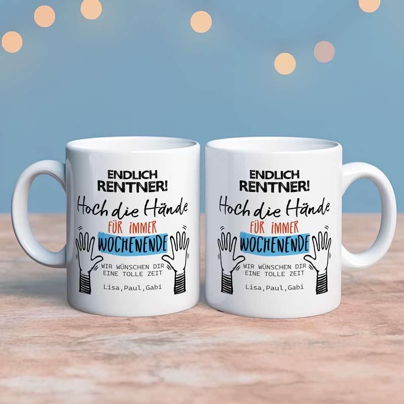 Abschiedsgeschenk Rente Tasse personalisiert - lustige Rentner Geschenkideen, Ruhestand Geschenk Mann Frau, Abschied Kollegen Pensionierung
