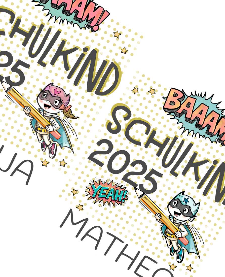 Personalisiertes Einschulungs-Shirt | Für coole Mädchen & Jungen | Stolzes Schulkind-Outfit in Baumwolle für kleine Superhelden