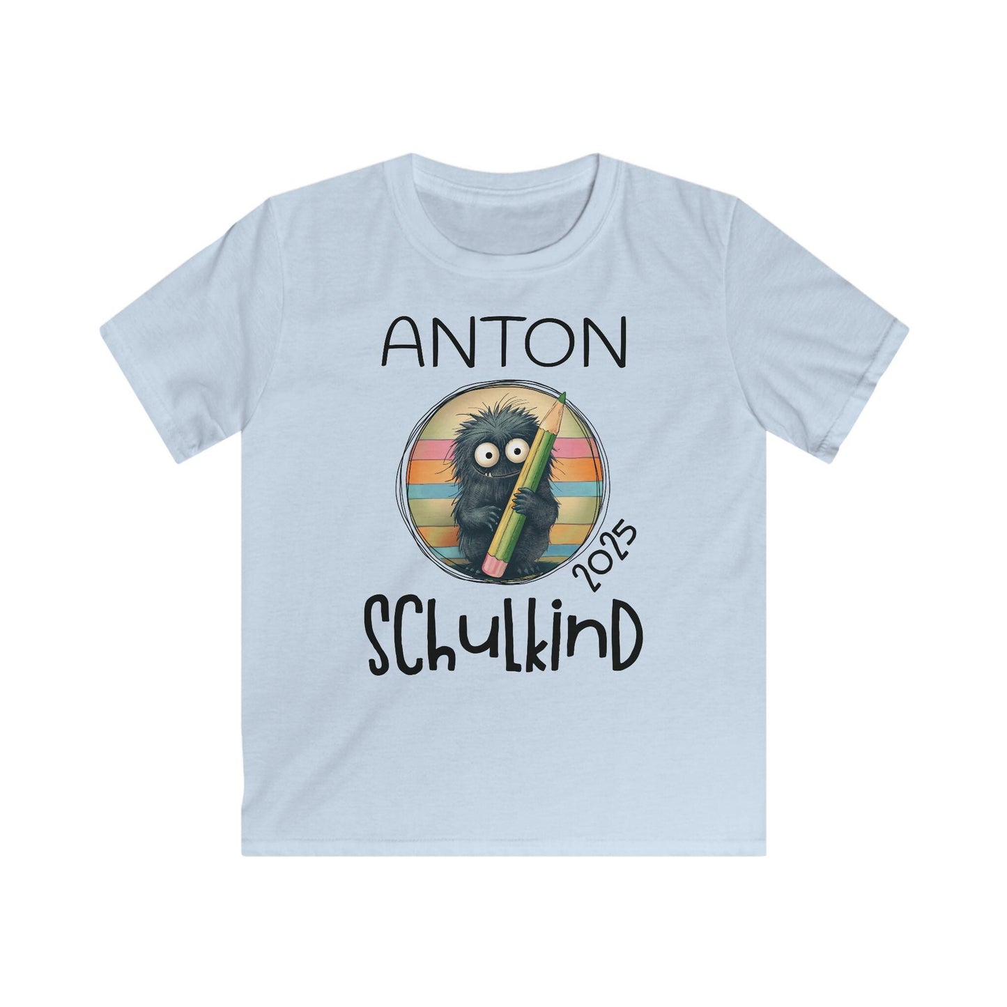 Personalisiertes Schulkind-Tshirt | Einzigartiges Geschenk für Schultüte & Einschulung | Schulanfang, Monster Motiv für Jungen und Mädchen