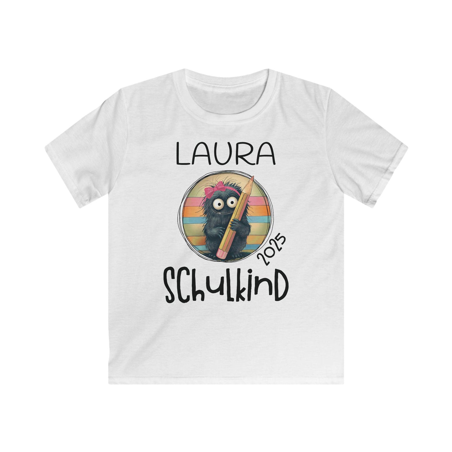Personalisiertes Schulkind-Tshirt | Einzigartiges Geschenk für Schultüte & Einschulung | Schulanfang, Monster Motiv für Jungen und Mädchen