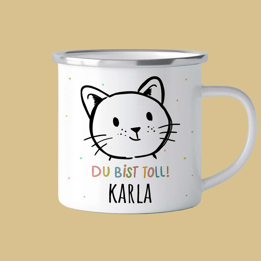 Der personalisierte Abenteuer-Becher | Emaille-Tasse mit Namen
