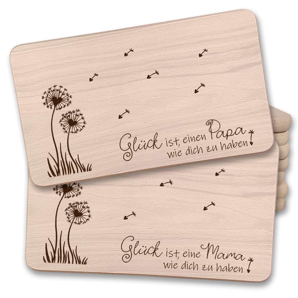 Graviertes Frühstücksbrettchen aus Buchenholz | Schönes Geschenk für Mama, Papa, Geburtstag & Weihnachten