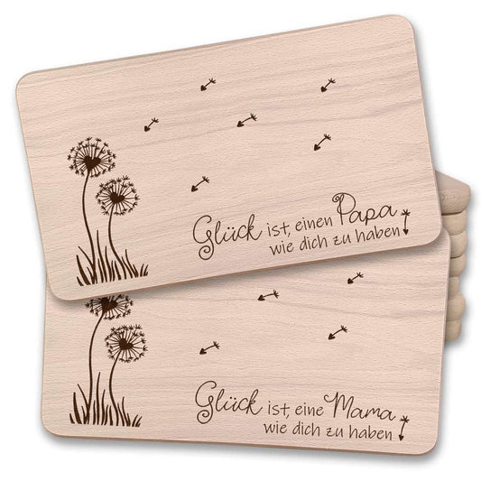 Graviertes Frühstücksbrettchen aus Buchenholz | Schönes Geschenk für Mama, Papa, Geburtstag & Weihnachten