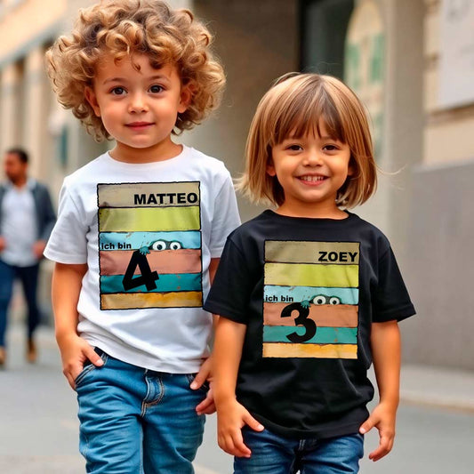 Geburtstagsshirt Kinder Personalisiert mit Namen & Alter