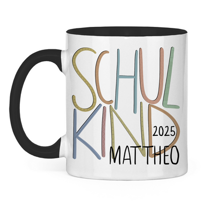 Personalisierte Schulkind Tasse | Geschenk Einschulung mit Name | Schulanfang Junge Mädchen | Erinnerungsgeschenk 1. Schultag