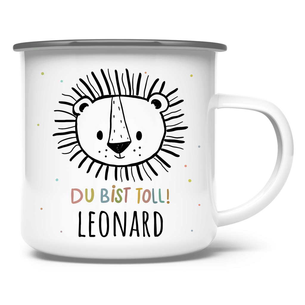 Der personalisierte Abenteuer-Becher | Emaille-Tasse mit Namen