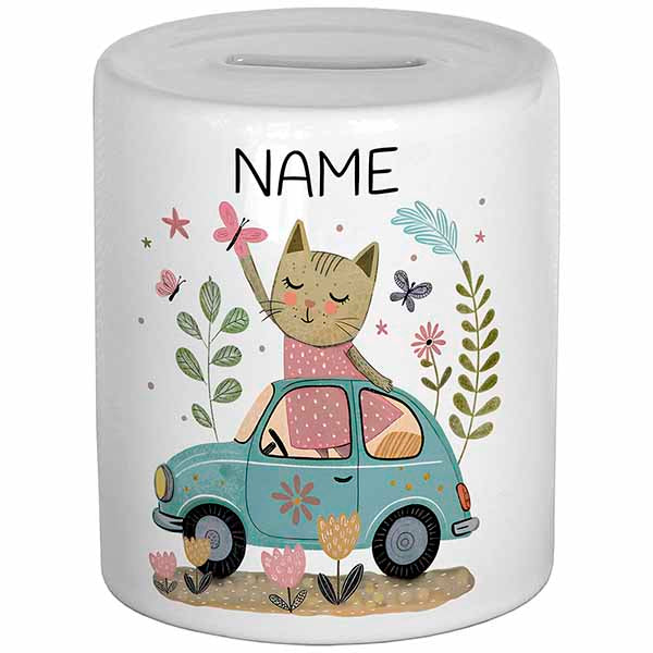 Die "Fahrschule" Spardose für Kinder | Personalisiert mit Namen & Motiv