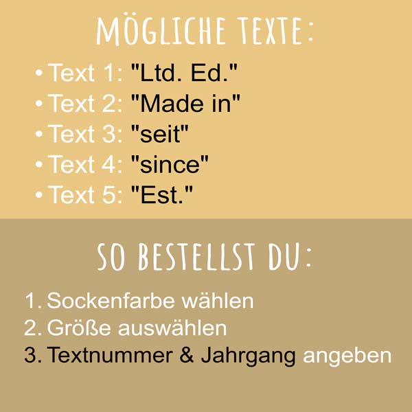 Die "Coole Socke Ltd. Ed." – Personalisierte Jahrgangs-Socken