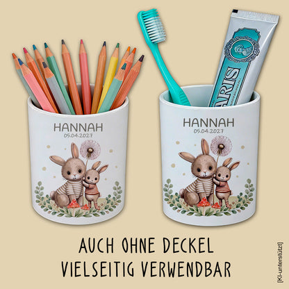 Spardose personalisiert – Waldtiere mit Name und Wunschdatum