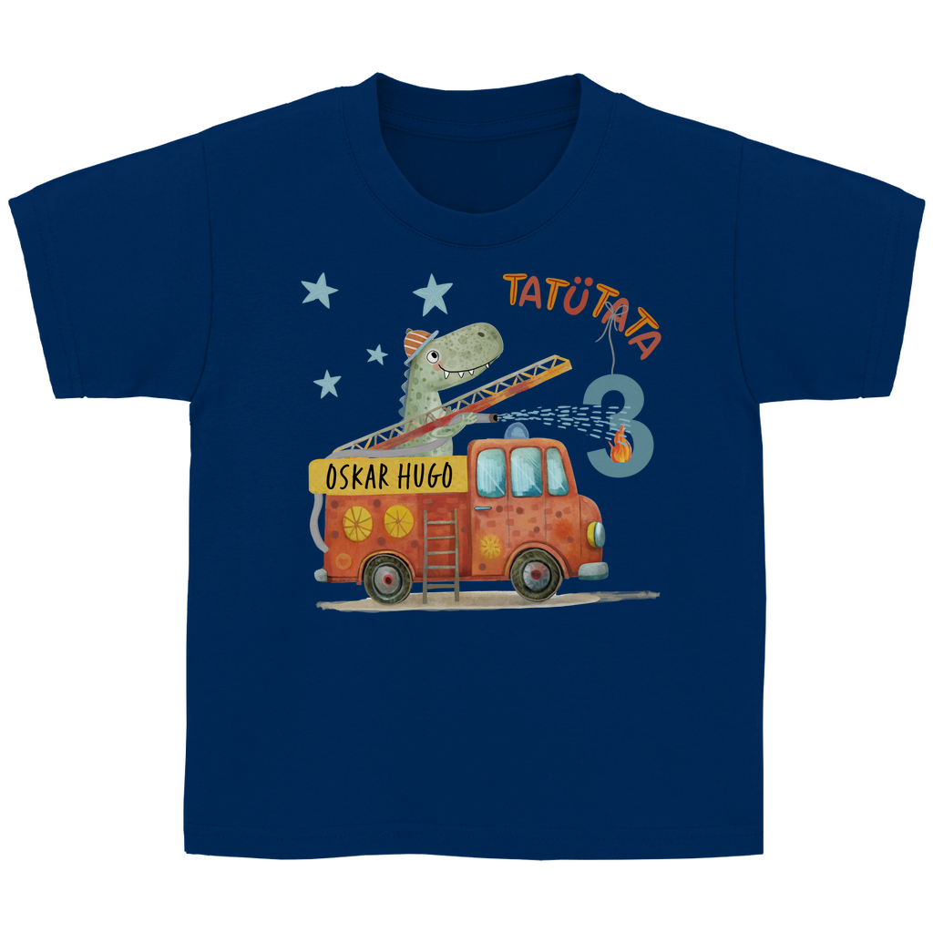 Das "Feuerwehr-Dino" Geburtstags-Shirt | Personalisiert